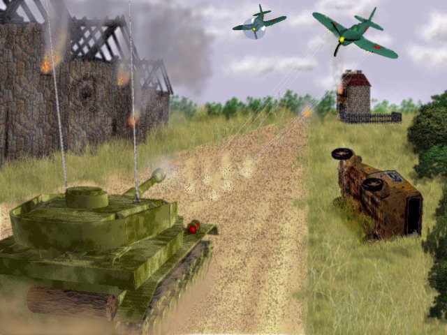 Russian Airplanes attack German Tank - Near Stalingrad 1942