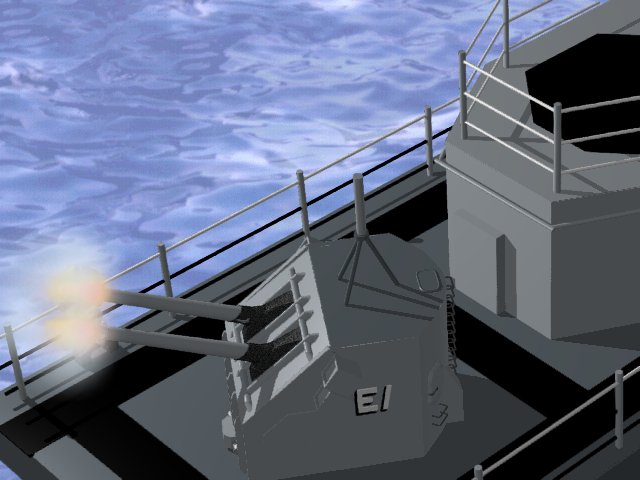 5 in./.38 cal US Navy Gunmount - USS Harwood DD861 - Vietnam 1968